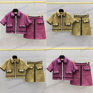 Women's Two Piece Dress Casual Suits Letters woman jacket Coats For Women short Sleeve Zipper Jacket Cool Girls Streetwear set