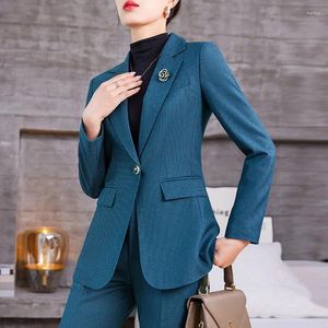 Costume pantalon deux pièces pour femmes, automne et hiver, salopette de président de haute qualité, tenue d'affaires décontractée, 2024