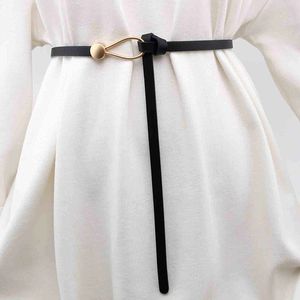 Ceinture de taille pour femmes, fine et nouée, décoration, costume, robe et pull, ceintures amincissantes