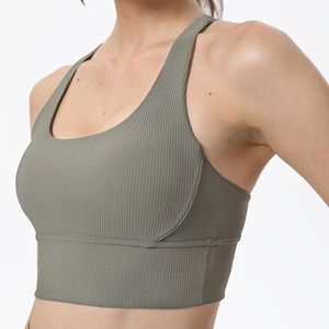 Sujetadores de Yoga para mujer, monos que absorben la piel desnuda con almohadillas para el pecho, ropa de Yoga, costilla, transpirable, ropa interior para correr, Tops para mujer, nuevo VELAFEE