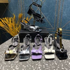 Mujeres diseñador sandale sandalias de tacón alto ver sache slip zapatillas de uva tacones gruesos sandalia de fijación de fiesta de la fiesta sexy