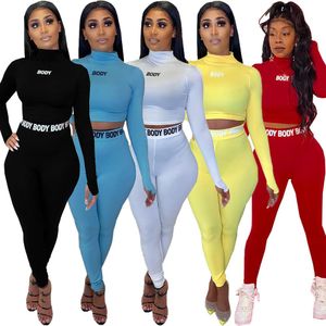 Women Sets Summer Tracksuits Slim Letter Print Skinny Crop Tops+Pants Suit Two Piece Set Night Club Outfits 2Pcs Street set136