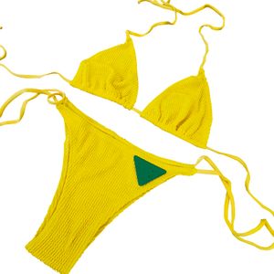 Femmes Sexy pansement Biquinis concepteur trois points Bikinis vert Triangle à lacets soutien-gorge maillots de bain été plage fête maillot de bain