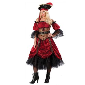 Costumes de Pirate de luxe Sexy pour femmes, robe fantaisie d'halloween des Pirates du Cosplay