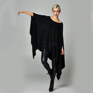 Camisas de mujer vestido Sexy túnica asimétrica de gran tamaño Poncho Cape Casual Top para mujer manga de murciélago vestidos sueltos irregulares LJJA3031