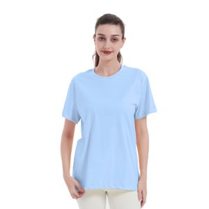 T-shirts à manches courtes Femmes Coton Naturellement respirant Yoga Running Top Top rapide Mesh sèche Sport Collons de gymnase Vêtements
