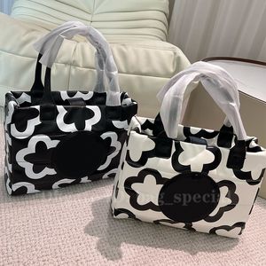 Femmes sacs à bandoulière noir blanc fleurs fourre-tout sac moderne classique sac à main tempérament Shopping fourre-tout luxe portefeuilles 2 couleurs