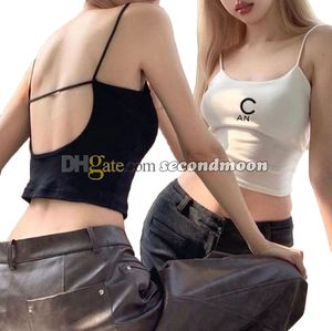 Camiseta Sexy con espalda descubierta para mujer, Top transpirable con tirantes, chaleco de punto de secado rápido, camiseta sin mangas ajustada para verano