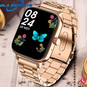 Femmes Smart Watch Men Customwatchial Gold Smartwatch Bluetooth Appel téléphonique Android iOS Imageproof Watch Full Touch Bracelet Clock