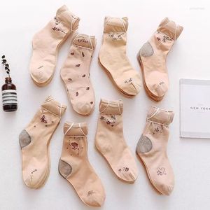 Femmes Chaussettes 10 Paires De Bas De Soie De Style Mince Femme D'âge Moyen Et Âgés Mère Lâche Bouche Nylon Été À L'ancienne O