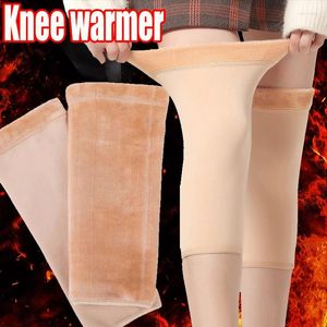 Calcetines de mujer, 1 par de rodilleras cálidas de invierno para hombres y personas mayores, rodillera para artritis de piernas frías, soporte de piel de conejo, Protector para correr