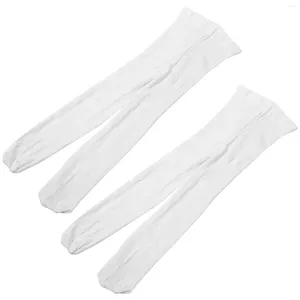 Mujeres calcetines 2 pares trajes de cuerpo medias de baile impenetrable adulto blanco ballet para niñas niño