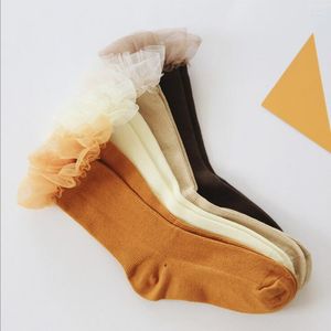 Femmes chaussettes 2023 bord du fil coton lâche doux Piles Curl solide drôle heureux bonbons couleurs de haute qualité