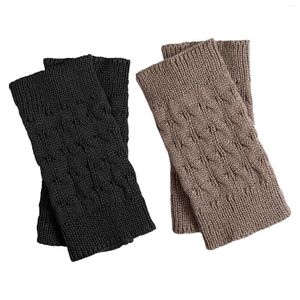 Femmes Chaussettes 2Paires Femmes Botte Poignets Crochet Tricoté Topper Hiver Mode Décontractée Sans Pied