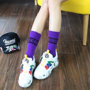 Calcetines de mujer Candy Medias de algodón para mujer Medias con letras Versión coreana Ins