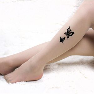 Calcetines de mujer CHSDCSI Medias de flores de piel de alta calidad Pantimedias sexy Patrón de tatuaje Tentación Medias transparentes 16 estilos