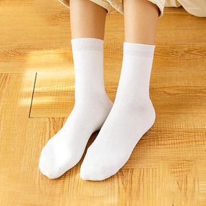 CLOOCL – chaussettes blanches droites simples pour femmes, chaussettes unisexes en Polyester et coton, Tube central, mode 20cm, Streetwear, vente en gros