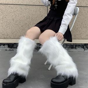 Calcetines de mujer Medias de piel sintética Otoño Leggings Botas Niñas Punk Boot Cover Harajuku Calentamiento de pies Ropa diaria