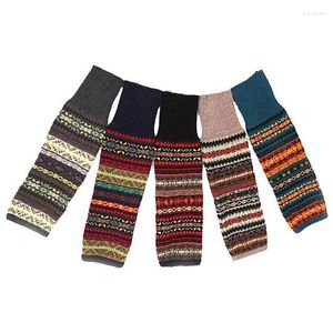 Calcetines de mujer Calentador de piernas Rodilla Bota de invierno Punto Puño largo Suave Corchet Tobillo Bohimina Patrón 5 Color