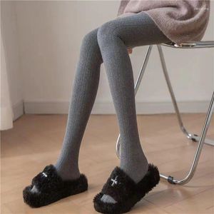 Femmes chaussettes Leggings collants femme japonaise printemps et automne rayure verticale épaissie teint trajet porté à l'extérieur mince moelleux