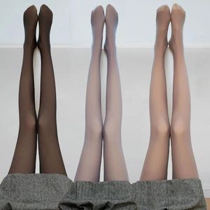 Chaussettes pour femmes grande taille collants résistants en nylon sexy transparent été bas bas jambes haute élasticité pure collants de bonneterie pour tout le pied