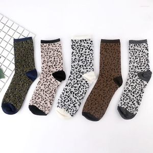 Femmes chaussettes étudiant enfants Chausette Socken Calcetines imprimé léopard bas automne hiver Soks édition coréenne collège Sox