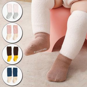 Calcetines de mujer invierno cálido bebé Coral polar niña niño hasta la rodilla para bebé niño Navidad