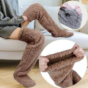 Chaussettes chaudes d'hiver pour femmes, bas pour lit Long multifonctionnel, sommeil avec couette, vieilles jambes froides, réchauffement des pieds