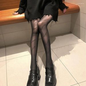 Chaussettes femme bas haut de gamme lettre noir printemps automne et été Style mince avec collants de luxe Sexy résille