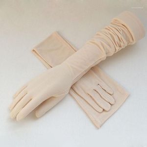 Gants d'été longs en coton Modal pour femmes, Protection solaire, bras, demi-doigt, manchette, Protection solaire des mains, Anti-UV, conduite, 1249m