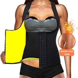 Mujeres Sudor Chaleco Neopreno Sauna Camisa para Pérdida de Peso Tummy Fat Burner Adelgazante Shapewear Thermo Body Shaper Sudor Modelado Cinturón LJ201209