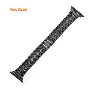 Bracelets intelligents en métal fin pour femme, pour Apple Watch 38 mm, 40 mm, 41 mm, 42 mm, 44 mm, 45 mm, bracelet fin en acier inoxydable, iWatch SE 8/7/6/5/4/3/2/1, bracelet en strass diamant