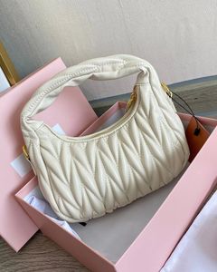 Sacs à main fourre-tout pour femmes Sacs à bandoulière de créateur Wander Sac à main Mode Plissé en peau de mouton souple Sac Hobo Noir Blanc Rose Argenté Poignée de luxe Fourre-tout Sacs à main à bandoulière