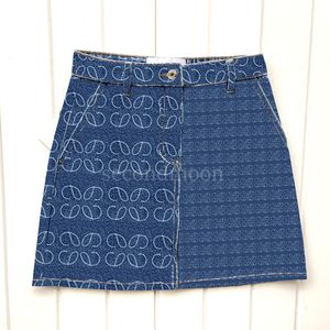 Faldas de mezclilla vintage para mujer Primavera Verano Mini falda Estampado de diseñador Falda sexy Vestido corto de cintura alta