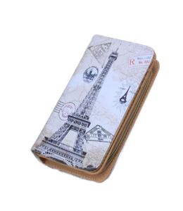 Women Wallet PU Cuero París Flags Eiffel Tower Style Lady Coin Montes Billeteras de embrague Bolsas de dinero NQ0588350672