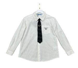 Camiseta blanca con corbata para mujer, camisetas transpirables de verano, camiseta con estampado de letras de diseñador, camisetas de manga larga 2610996