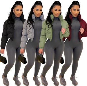 Parkas de invierno para mujer, abrigo acolchado de algodón de talla grande 2XL, chaqueta gruesa informal de plumón, prendas de vestir exteriores de manga larga sólida, chaquetas acolchadas, ropa al por mayor