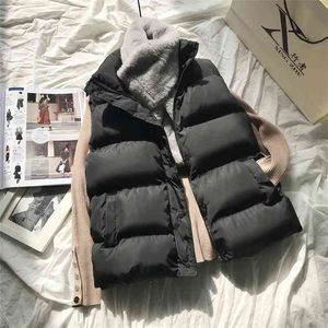 Women Winter Warm Cotton Padded Puffer Vests Sleeveless Parkas Jacket 210819