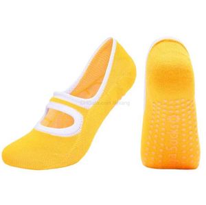 femmes Yoga Pilates Chaussettes Coton peigné absorbe la sueur Chaussette à séchage rapide Femme Sport Danse Professionnel Non-slip Gym Fitness sox Pantoufle avec Grip Alkingline