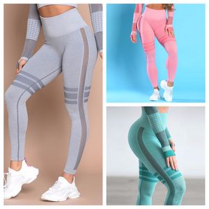 Mallas de Yogo para mujer, conjuntos de pantalones largos, pantalones de elasticidad alta transpirables, diseño de varias telas, pantalones de Yoga informales de cintura alta para chica