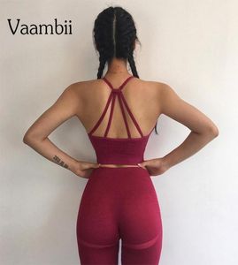 Tenue de Yoga 2 pièces pour femmes, ensemble d'entraînement de Sport, vêtements de grande taille pour femmes, soutien-gorge de Sport et Leggings de gymnastique sans couture, ensembles Activewear8254987