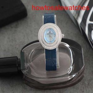 Womens AP Wrist Watch 67395BC Femme Femme Blue Bleu Original Diamond 18K White Gold Quartz Ladies Watch