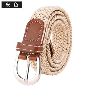 Cinturón para mujer, cinturones elásticos tejidos de lona, cinturón informal con hebilla de aguja para hombre, accesorios para pantalones baratos