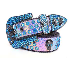 Cinturón de mujer Cinturones BB para para hombre Designador brillante Bling Ceinture Jeans callejeros cómodos de hebilla negra Diamante Cinturón de lujo Pon unisex hebilla con calavera YD024 Q2