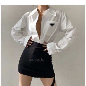 Femmes Blouse Chemises Revers Cou Jupes En Cuir Designer Femme T-shirts Chemise Manches Longues Blouses Sheer Femmes Tops Lady Ensembles S-L