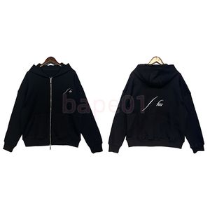 Femmes Casual Noir Vestes Haute Couture Hommes Hoodies Manteaux Couples Logo Broderie Fermeture Éclair À Capuche Survêtement Asiatique Taille S-XL