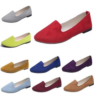 Zapatos casuales cómodos para mujer Entrenador Naranja Negro Rojo Amarillo Púrpura Verde Melocotón Púrpura Rosa Zapatillas de deporte al aire libre Tendencias Señoras Planas Slip Trabajo Zapato de maternidad A023