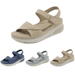 Sandalias de diseñador de mujer Estilo clásico Cómoda zapatilla Flip Flip Flop Blue Beige Gray Gray Flats Fashion Slides Tamaño 36-42