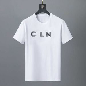 Diseñador de mujer camiseta chándal Camisa para hombre Primavera Verano Mangas Cuello redondo -camisa Letras Remache Perlas -camisas Camisetas Ropa informal Ropa