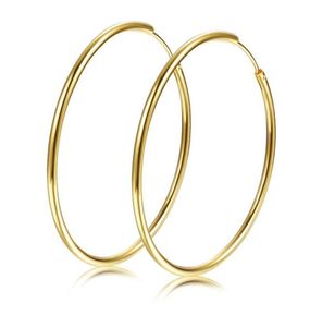 Pendientes de aro lisos para mujer y niña, aretes Huggies grandes con relleno de oro amarillo de 18 quilates, 40 mm de diámetro 5440278